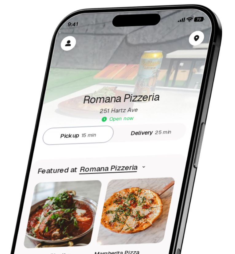 Romana Pizzeria app preview